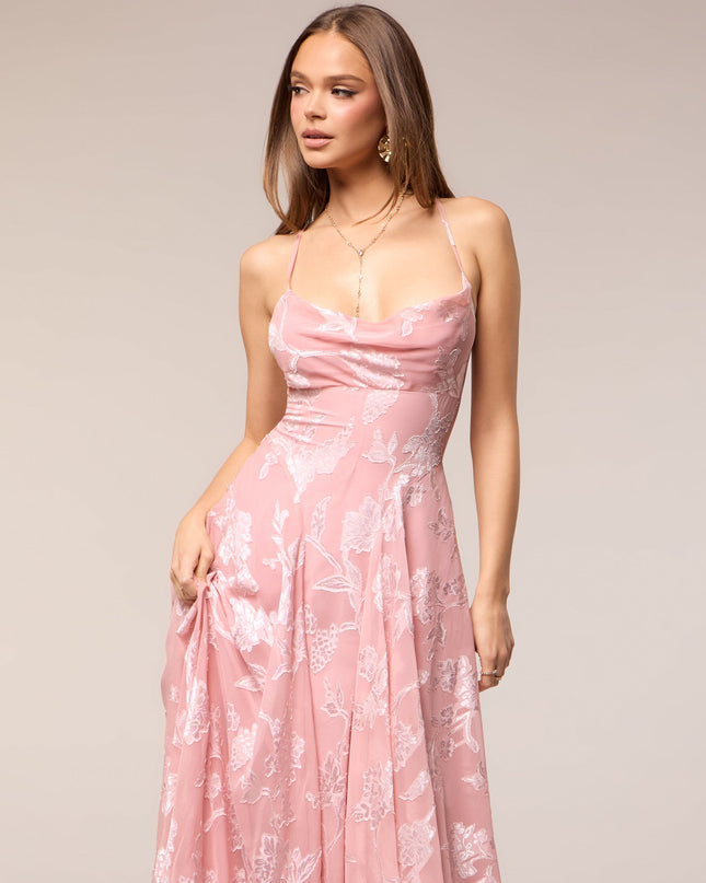 Vivienne Floral Brocade Lace-Up Dress