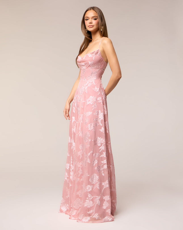 Vivienne Floral Brocade Lace-Up Dress
