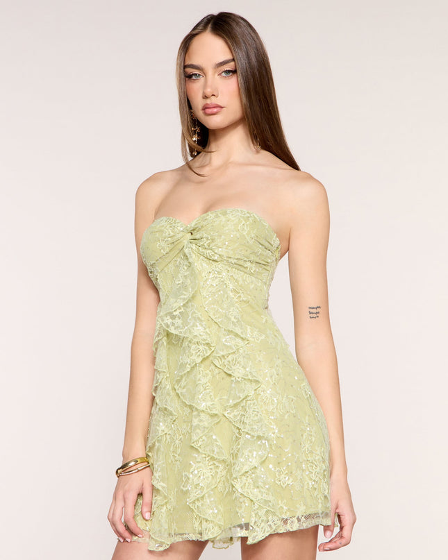 Ruffle Crush Sequin Sweetheart Mini Dress
