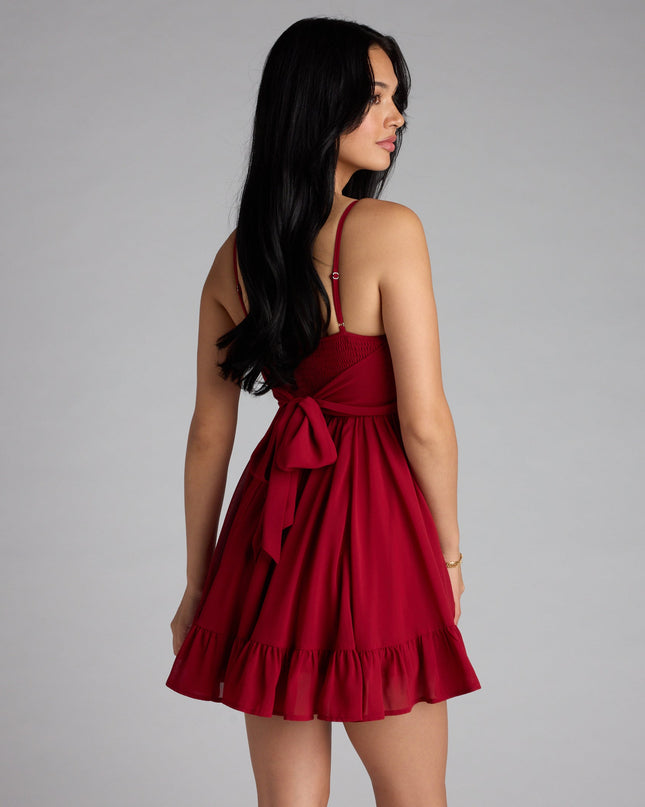 Perfectly Pretty Tie Back Chiffon Babydoll Dress