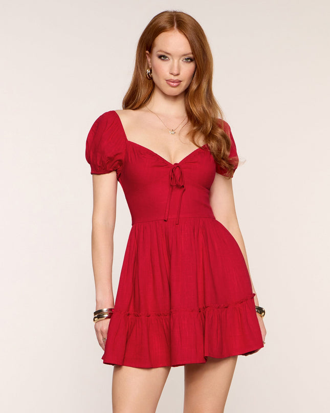 Flirting With Plans Puff Sleeve Skater Dress