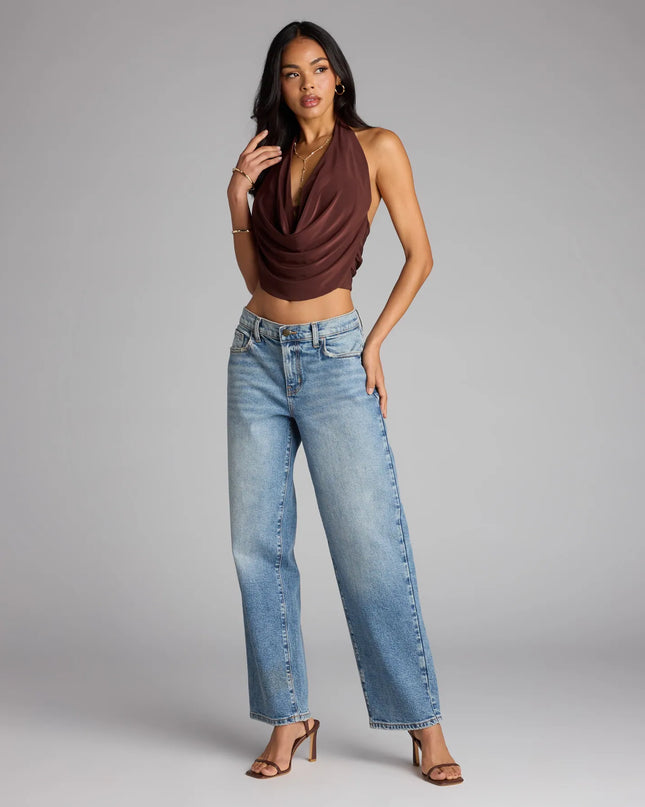 Take The Plunge Sleeveless Halter Crop Top