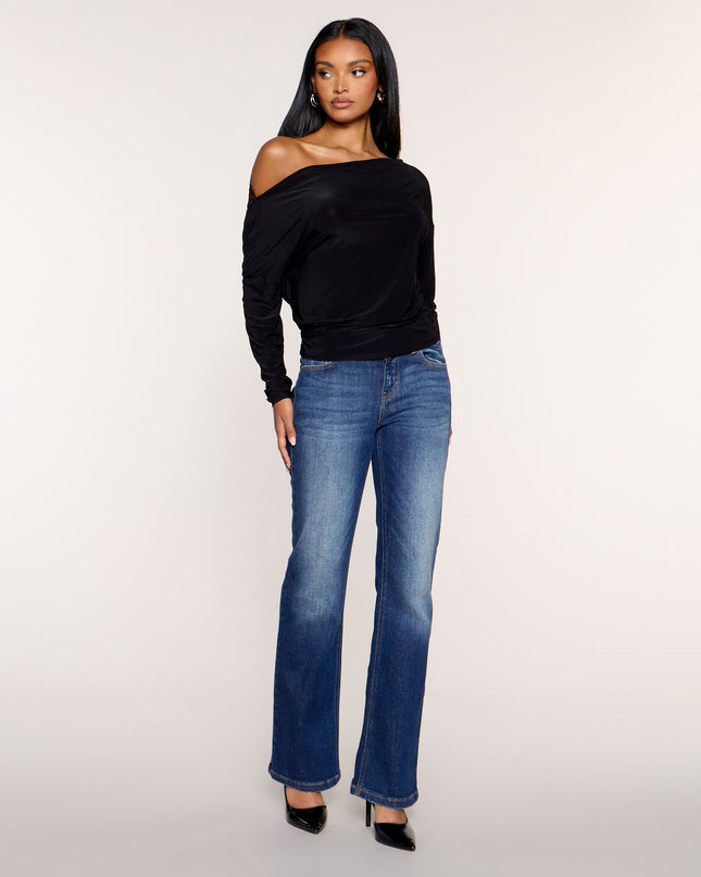 Second Look Lace Back Knit Long Sleeve Top