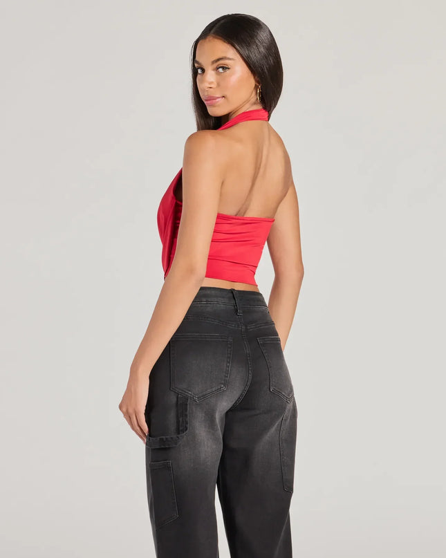 Take The Plunge Sleeveless Halter Crop Top