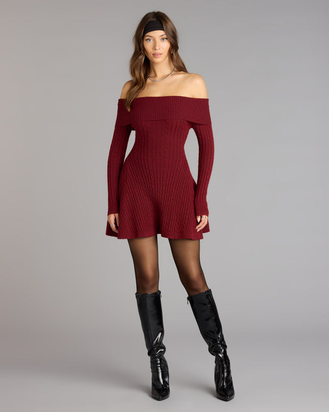 Wrapped Up Cute Off-The-Shoulder Dress