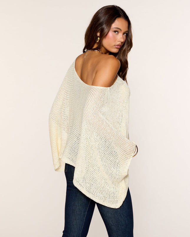 Sheer Shimmer Off-The-Shoulder Poncho