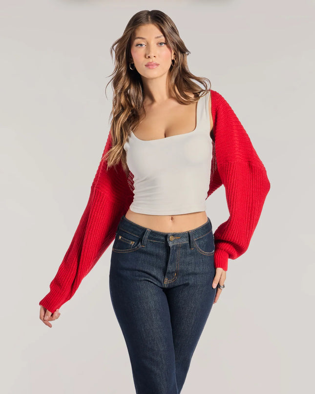 Sweet And Cozy Oversized Knit Sweater Bolero