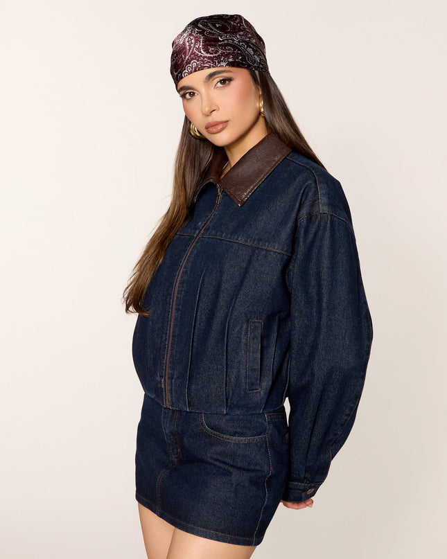 Falling Into Autumn Bubble Denim Jacket