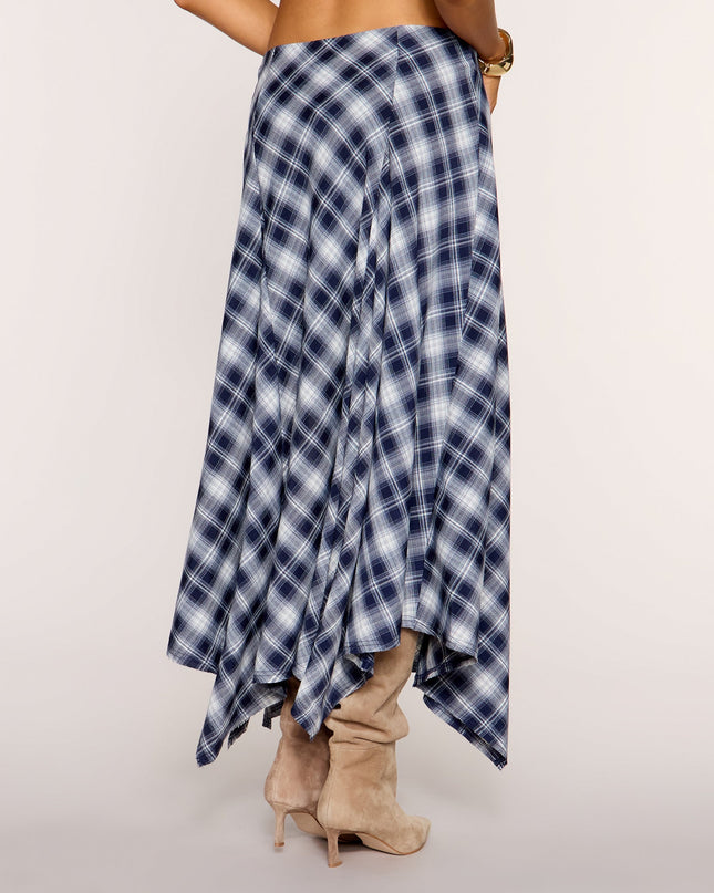 Check Please Plaid Slit Maxi Skirt