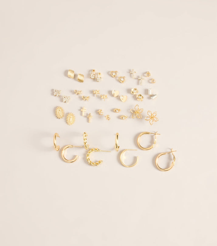 Mix It Up Stud And Hoop Earrings Set