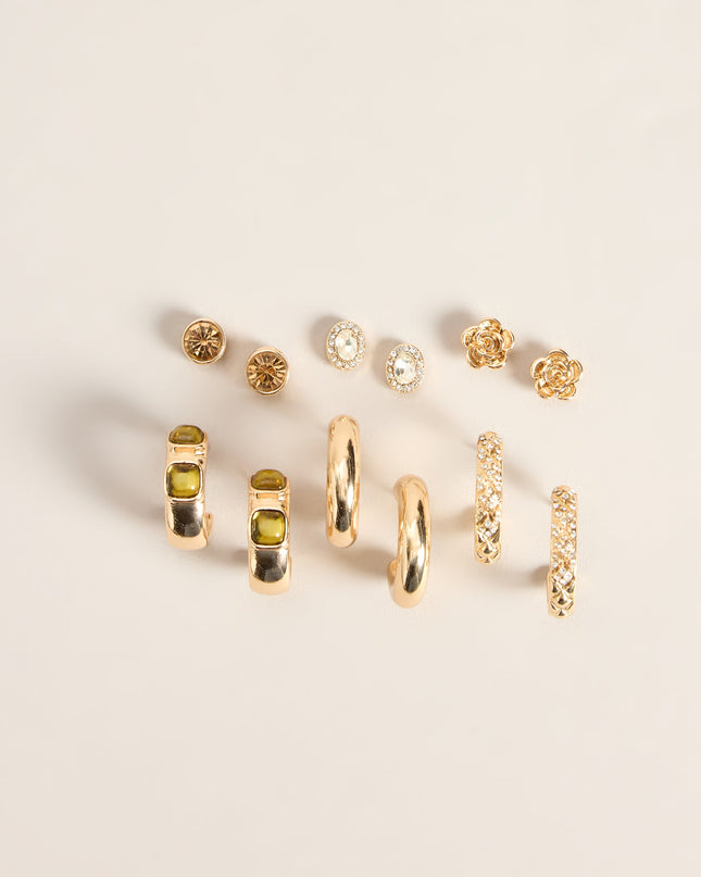 Ear Edit Stud And Hoop Earring Set