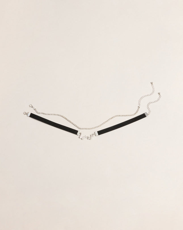 Double Take Rhinestone Butterfly Choker Necklace Set