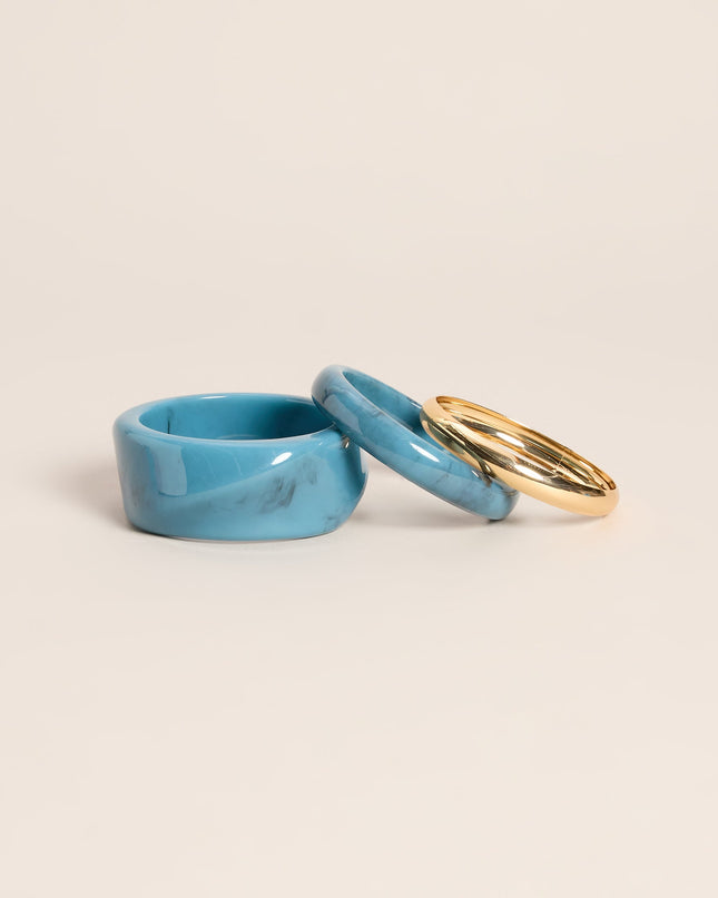 Cool Contrast Acrylic And Metal Bangle Stack