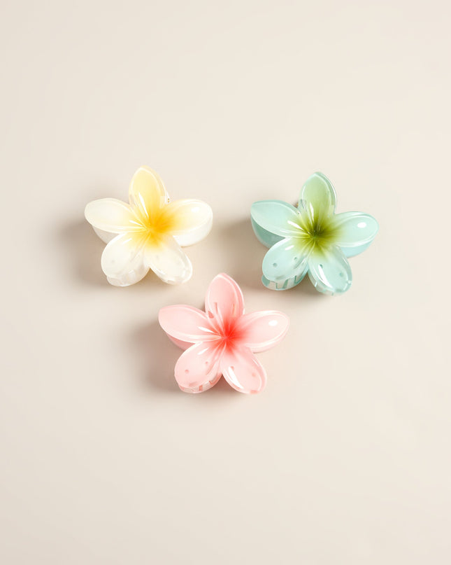Petal Pop Tropical Flower Hair Claw Clip Set