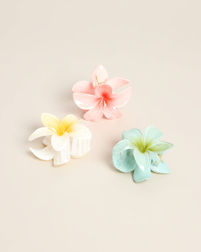 Petal Pop Tropical Flower Hair Claw Clip Set
