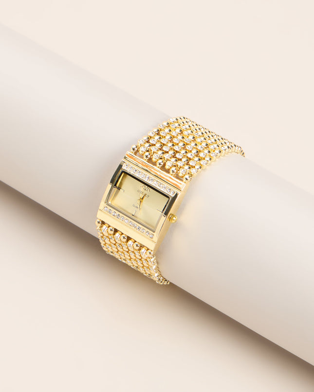 Time To Sparkle Rhinestone Metal Mesh Watch