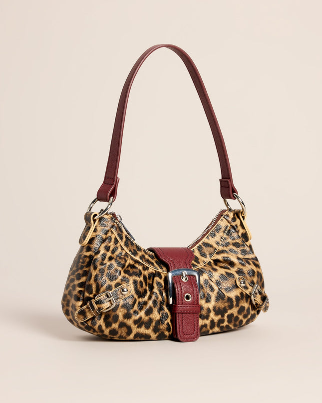 Wild Card Leopard Buckle Shoulder Bag