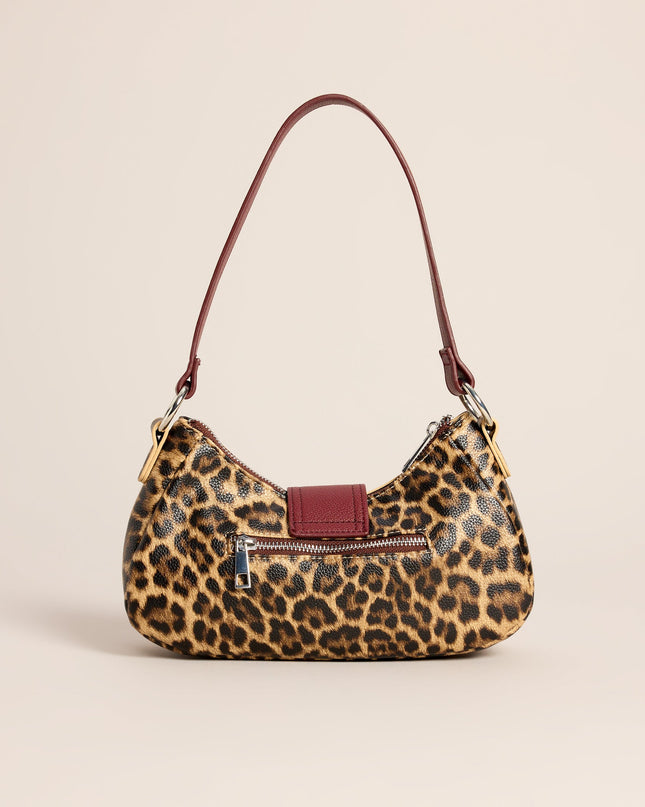 Wild Card Leopard Buckle Shoulder Bag