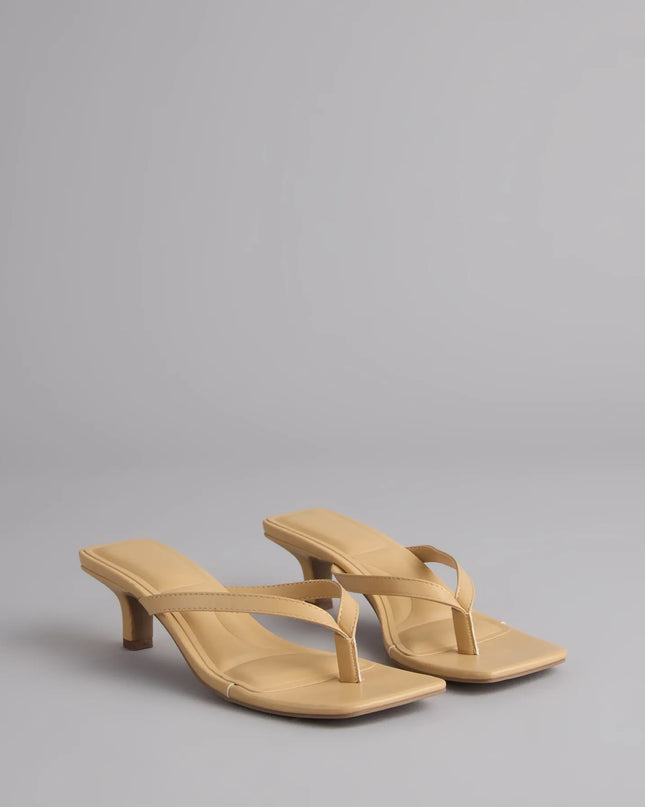 Feeling Chic Thong Square Toe Heels