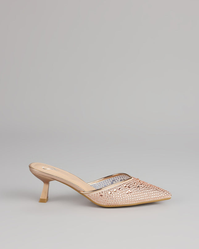 Crystal Beam Pointed Toe Mules