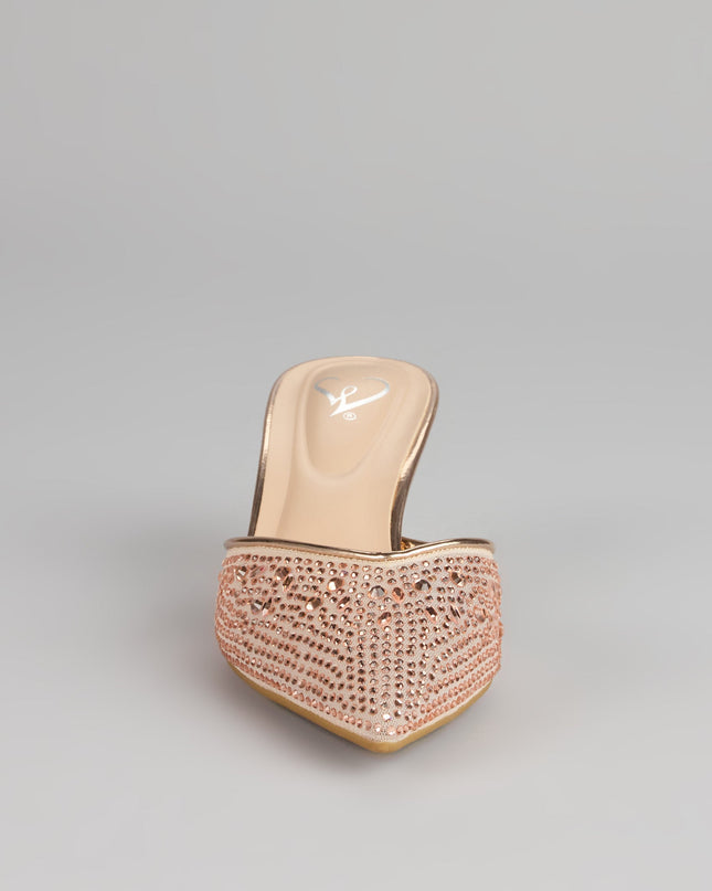 Crystal Beam Pointed Toe Mules