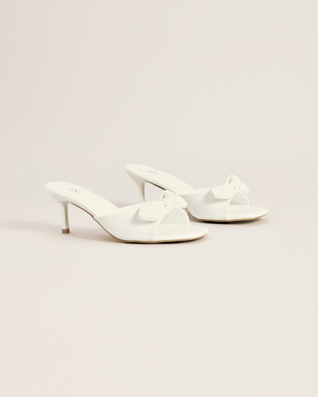 Sweet on You Bow Detail Kitten Heel Mules