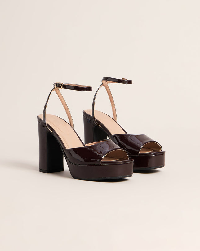 Gloss Boss Patent Platform Block Heels