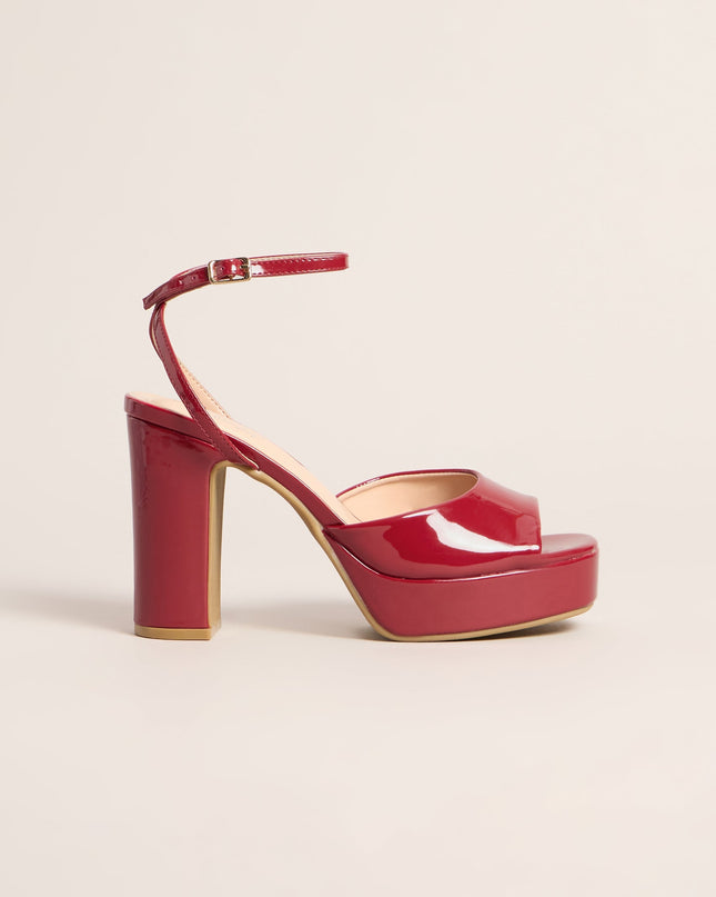 Gloss Boss Patent Platform Block Heels