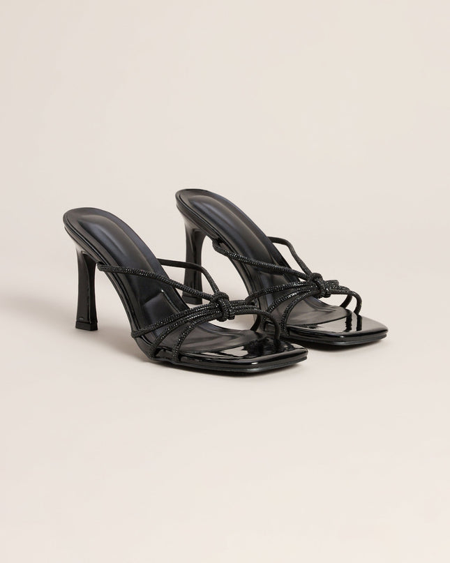 Tie The Look Rhinestone Stiletto Mules