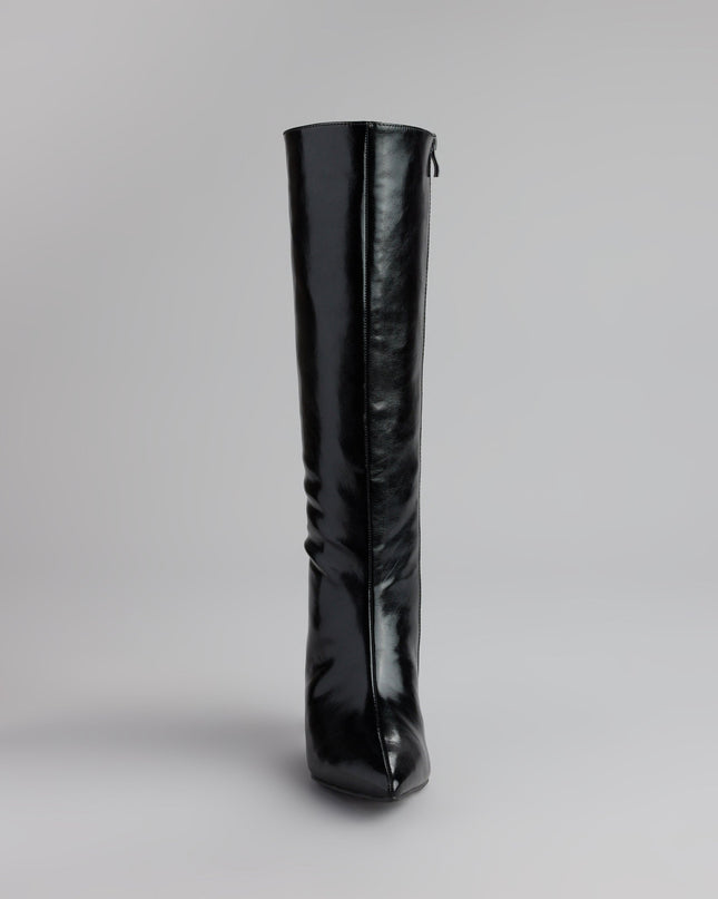 Sleek Stance Faux Leather Stiletto Boots