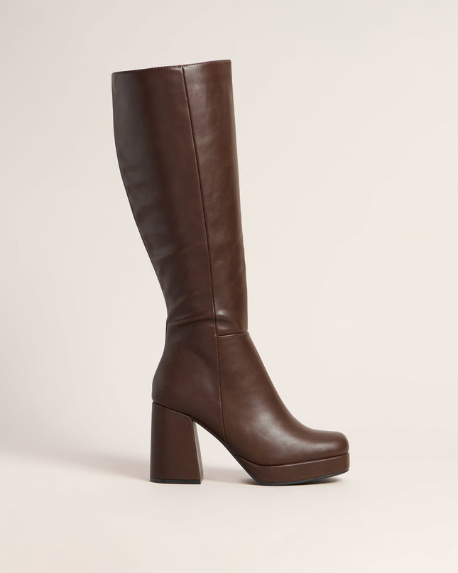 High Step Platform Knee High Boots