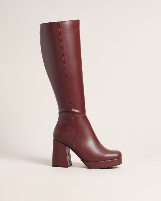 High Step Platform Knee High Boots